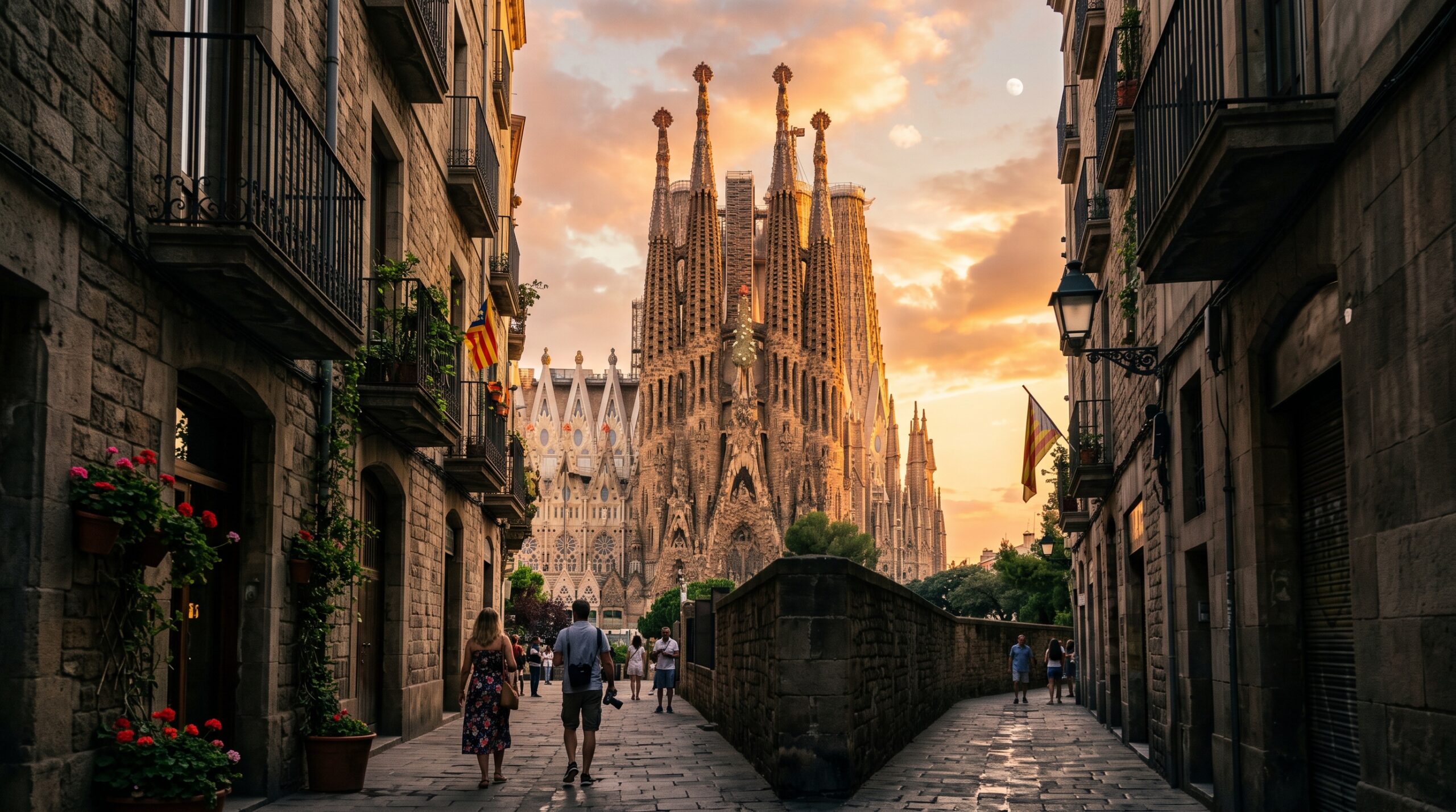 Barcelona Sagrada Familia with warm Mediterranean light